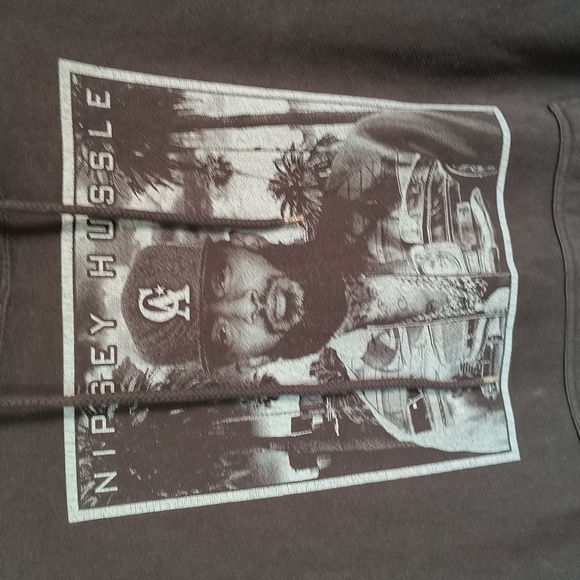 Nipsey Hustle All over Back Print Black Pullover Hoodie Sz Large Men - Picture 4 of 16